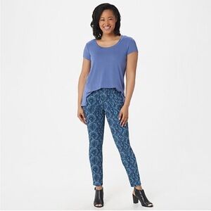 H by Halston Petite Premier Denim Snake Printed
Ankle Jeans